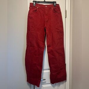 Zara Deep Red Straight Leg Jeans